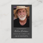 Charcoal Grey Foto Sympathy Begrafenis Kaart Visitekaartje (Voorkant)
