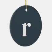 Charcoal Grey Initiaal Letter | Trendy minimalist Keramisch Ornament (Rechts)