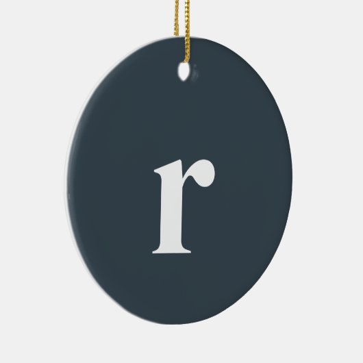 Charcoal Grey Initiaal Letter | Trendy minimalist Keramisch Ornament (Rechts)