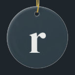 Charcoal Grey Initiaal Letter | Trendy minimalist Keramisch Ornament<br><div class="desc">Charcoal Grey Initiaal Letter | Stijlvol Trendy Monogram Keramisch Ornament | Modern | Elegant | Minimalistisch | Gepersonaliseerd | Plezier | Koel</div>