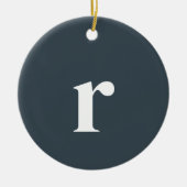 Charcoal Grey Initiaal Letter | Trendy minimalist Keramisch Ornament (Voorkant)