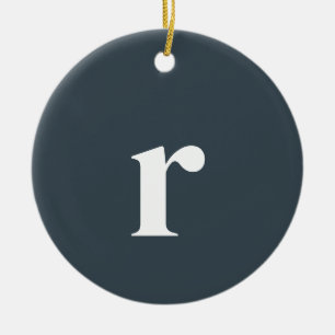 Charcoal Grey Initiaal Letter   Trendy minimalist Keramisch Ornament