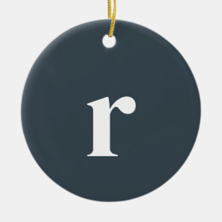 Charcoal Grey Initiaal Letter | Trendy minimalist Keramisch Ornament