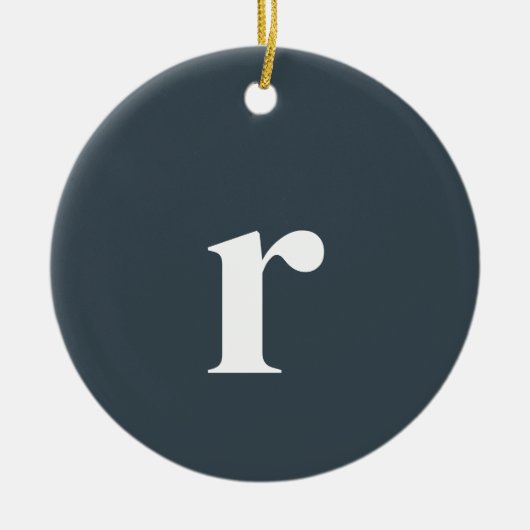 Charcoal Grey Initiaal Letter | Trendy minimalist Keramisch Ornament (Voorkant)