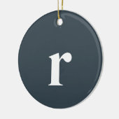 Charcoal Grey Initiaal Letter | Trendy minimalist Keramisch Ornament (Links)