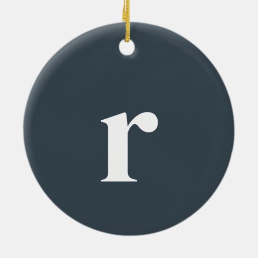 Charcoal Grey Initiaal Letter | Trendy minimalist Keramisch Ornament (Achterkant)