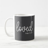 Charcoal Grey Love Faith Quote minimalistisch Koffiemok (Links)