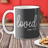 Charcoal Grey Love Faith Quote minimalistisch Koffiemok