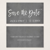 Charcoal Grey of Silver Save the Date Visitekaartje (Voorkant /achterkant)