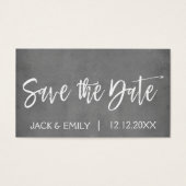 Charcoal Grey of Silver Save the Date Visitekaartje (Voorkant)
