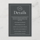 Charcoal Grey QR Code Monogram Enclosure Card Informatiekaartje (Voorkant)