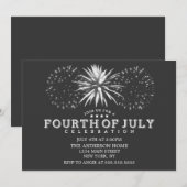 Charcoal Grey  vuurwerk 4 juli feest Kaart (Voorkant / Achterkant)