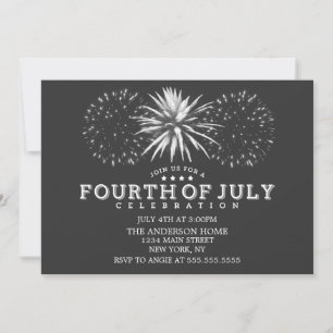 Charcoal Grey  vuurwerk 4 juli feest Kaart
