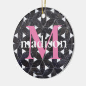 Charcoal grijs mozaïek | Bloem van het Levenspatro Keramisch Ornament (Links)