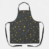 Charcoal Japanese Dandelion Floral Pattern Schort (Voorkant)
