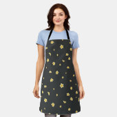 Charcoal Japanese Wintersweet Floral Pattern Schort (Gedragen)