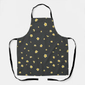 Charcoal Japanese Wintersweet Floral Pattern Schort (Voorkant)