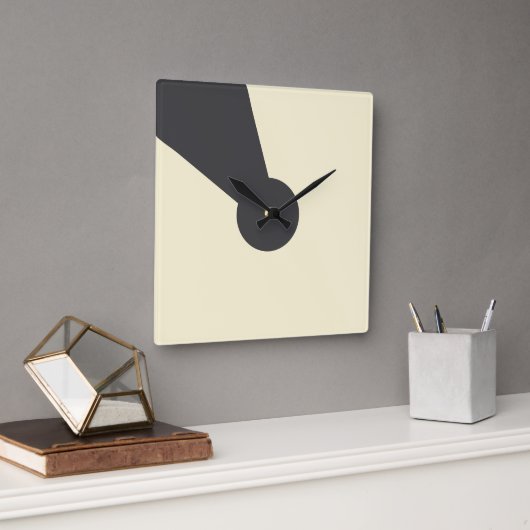 Charcoal keyhole Wall clock Vierkante Klok (Kantoor)