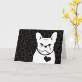 CHARCOAL LEOPARD FRENCHIE kaart (Gele Bloem)