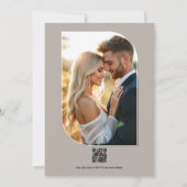 Charcoal, Light Taupe & Peony Pink Floral Wedding Kaart (Achterkant)