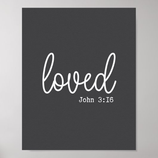 Charcoal Love Faith Quote minimalistisch Poster (Voorkant)