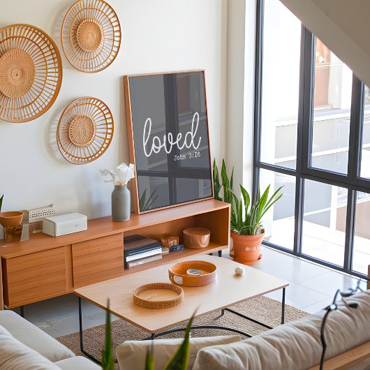 Charcoal Love Faith Quote minimalistisch Poster