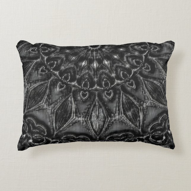 Charcoal Mandala Accent Pillow Accent Kussen (Voorkant)