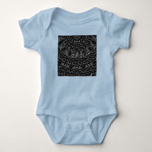 Charcoal Mandala Baby Bodysuit (Voorkant)