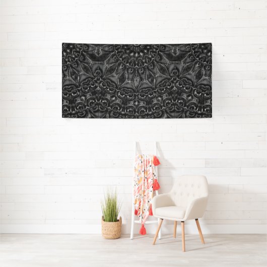 Charcoal Mandala Banner (Insitu)