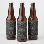Charcoal Mandala Bier Etiket (Flessen)