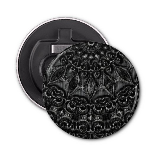 Charcoal Mandala Button Flesopener (Voorkant)