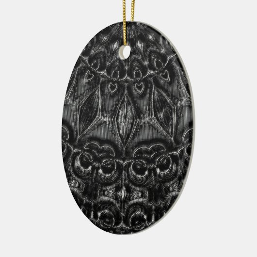 Charcoal Mandala Ceramic Ornament (Links)