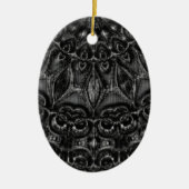Charcoal Mandala Ceramic Ornament (Voorkant)