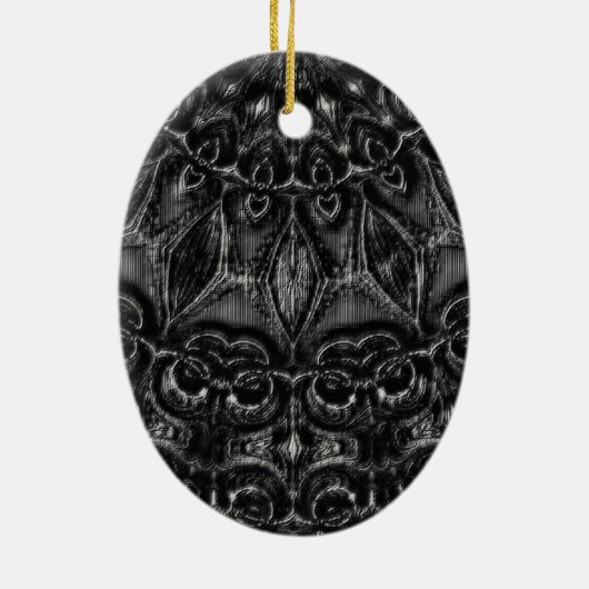 Charcoal Mandala Ceramic Ornament (Achterkant)