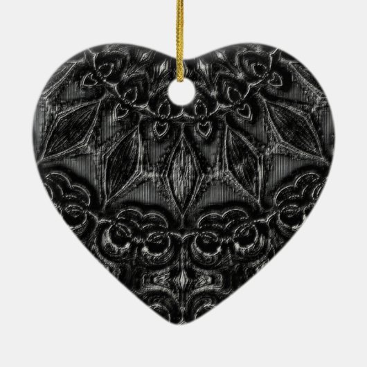 Charcoal Mandala Ceramic Ornament (Achterkant)