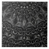 Charcoal Mandala Ceramic Tile Tegeltje (Voorkant)