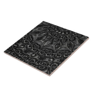 Charcoal Mandala Ceramic Tile Tegeltje