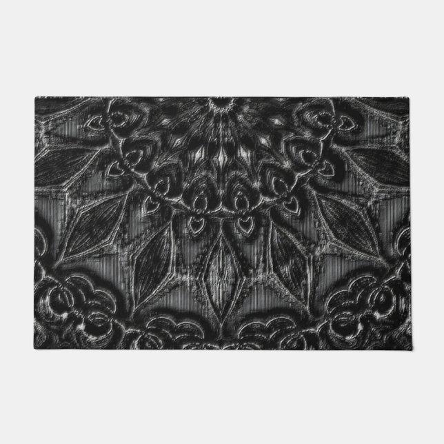 Charcoal Mandala Deurmat (Voorkant)