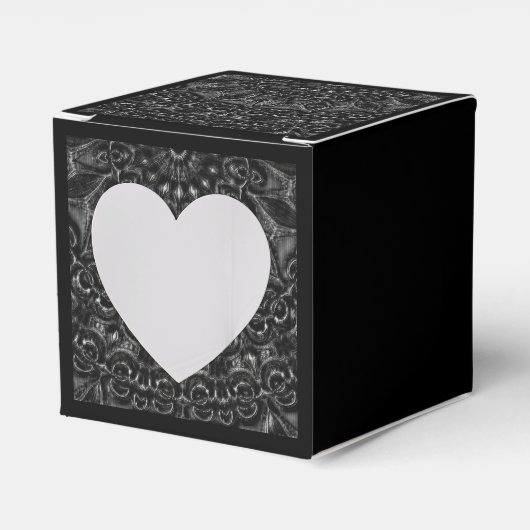 Charcoal Mandala Favor Box Bedankdoosjes (Voorkant Zijde)