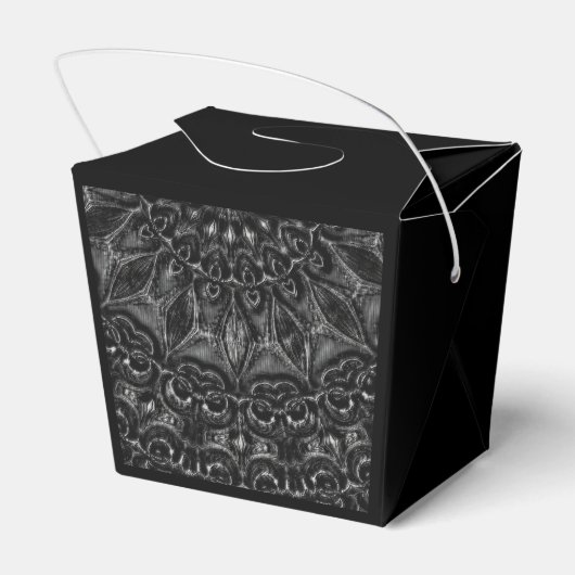 Charcoal Mandala Favor Box Bedankdoosjes (Achterkant)
