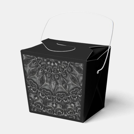 Charcoal Mandala Favor Box Bedankdoosjes (Voorkant Zijde)