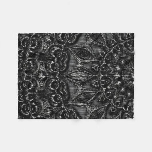 Charcoal Mandala Fleece Blanket (Voorkant (Horizontaal))