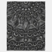 Charcoal Mandala Fleece Blanket Deken (Voorkant)