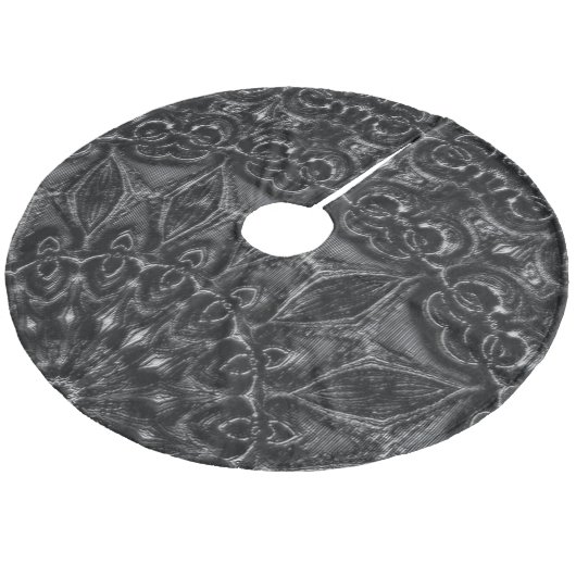 Charcoal Mandala Fleece Kerstboom Rok (Gekanteld)