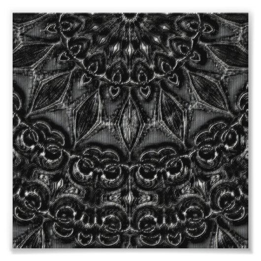 Charcoal Mandala  Foto Afdruk (Voorkant)