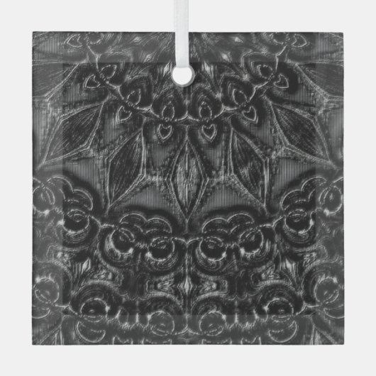 Charcoal Mandala Glas Ornament (Voorkant)