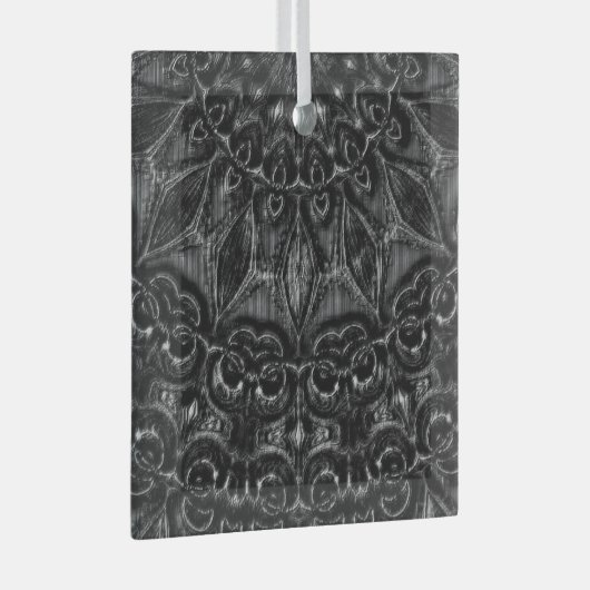 Charcoal Mandala Glas Ornament (Voorkant Rechts)