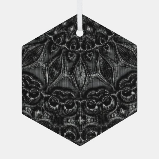Charcoal Mandala Glas Ornament (Achterkant)