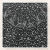 Charcoal Mandala Glazen Onderzetter (Voorkant)
