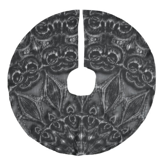 Charcoal Mandala Imitatie Linnen Kerstboom Kleed (Voorkant)